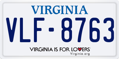 VA license plate VLF8763