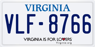 VA license plate VLF8766