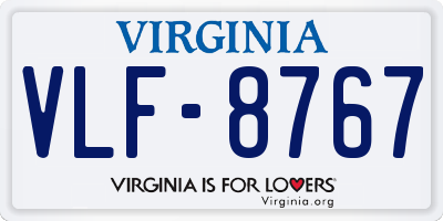 VA license plate VLF8767