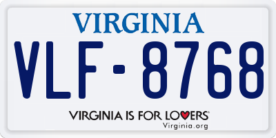 VA license plate VLF8768