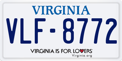 VA license plate VLF8772