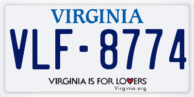 VA license plate VLF8774