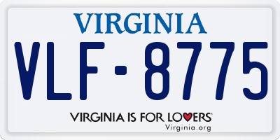 VA license plate VLF8775