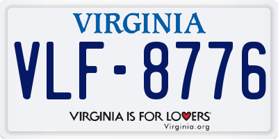 VA license plate VLF8776