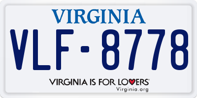 VA license plate VLF8778