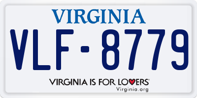 VA license plate VLF8779
