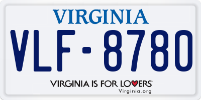 VA license plate VLF8780