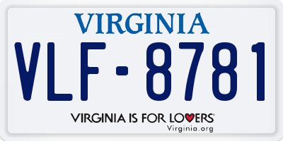 VA license plate VLF8781
