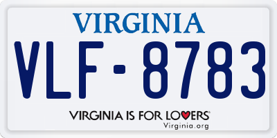 VA license plate VLF8783
