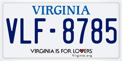 VA license plate VLF8785