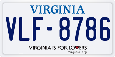 VA license plate VLF8786