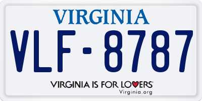 VA license plate VLF8787