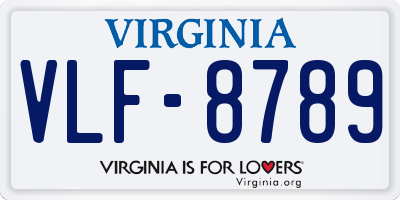 VA license plate VLF8789