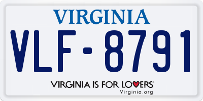 VA license plate VLF8791