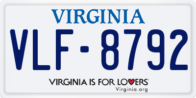VA license plate VLF8792