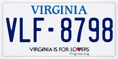 VA license plate VLF8798
