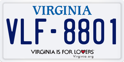 VA license plate VLF8801