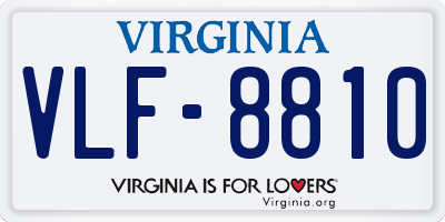 VA license plate VLF8810