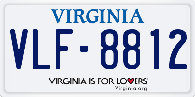 VA license plate VLF8812