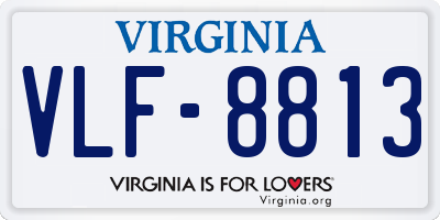 VA license plate VLF8813