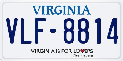 VA license plate VLF8814