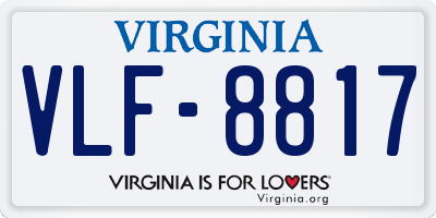 VA license plate VLF8817