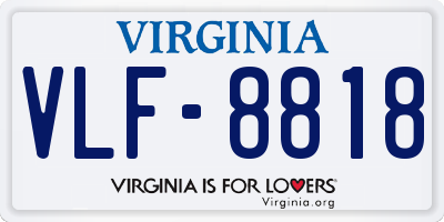 VA license plate VLF8818