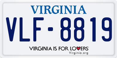 VA license plate VLF8819