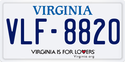 VA license plate VLF8820