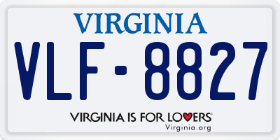 VA license plate VLF8827