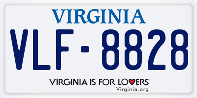 VA license plate VLF8828