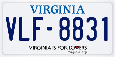 VA license plate VLF8831