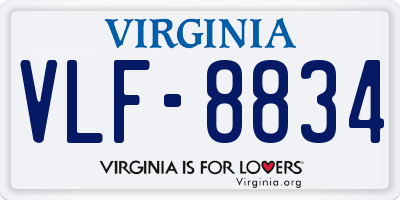 VA license plate VLF8834