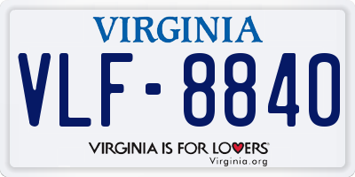 VA license plate VLF8840