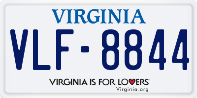 VA license plate VLF8844