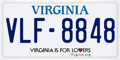 VA license plate VLF8848