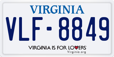VA license plate VLF8849