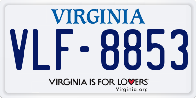 VA license plate VLF8853
