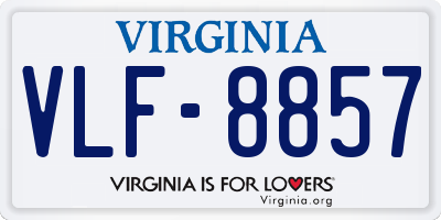 VA license plate VLF8857