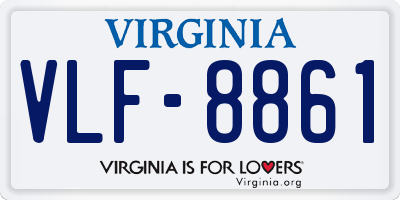 VA license plate VLF8861