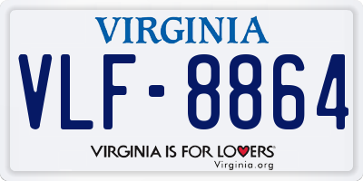VA license plate VLF8864