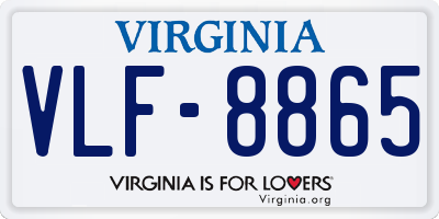 VA license plate VLF8865