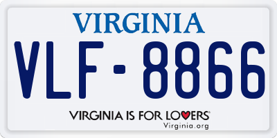 VA license plate VLF8866