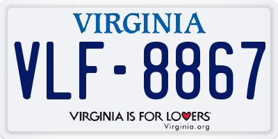 VA license plate VLF8867