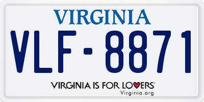 VA license plate VLF8871