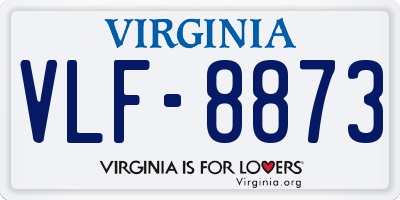 VA license plate VLF8873