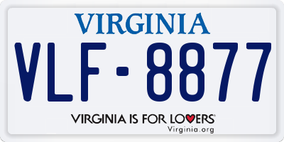 VA license plate VLF8877