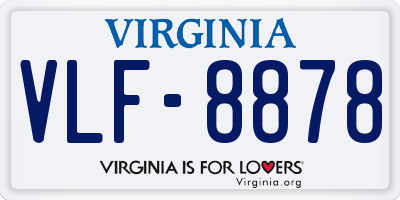 VA license plate VLF8878