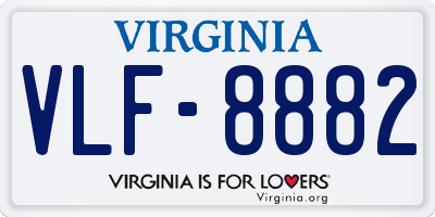 VA license plate VLF8882