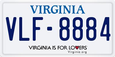 VA license plate VLF8884